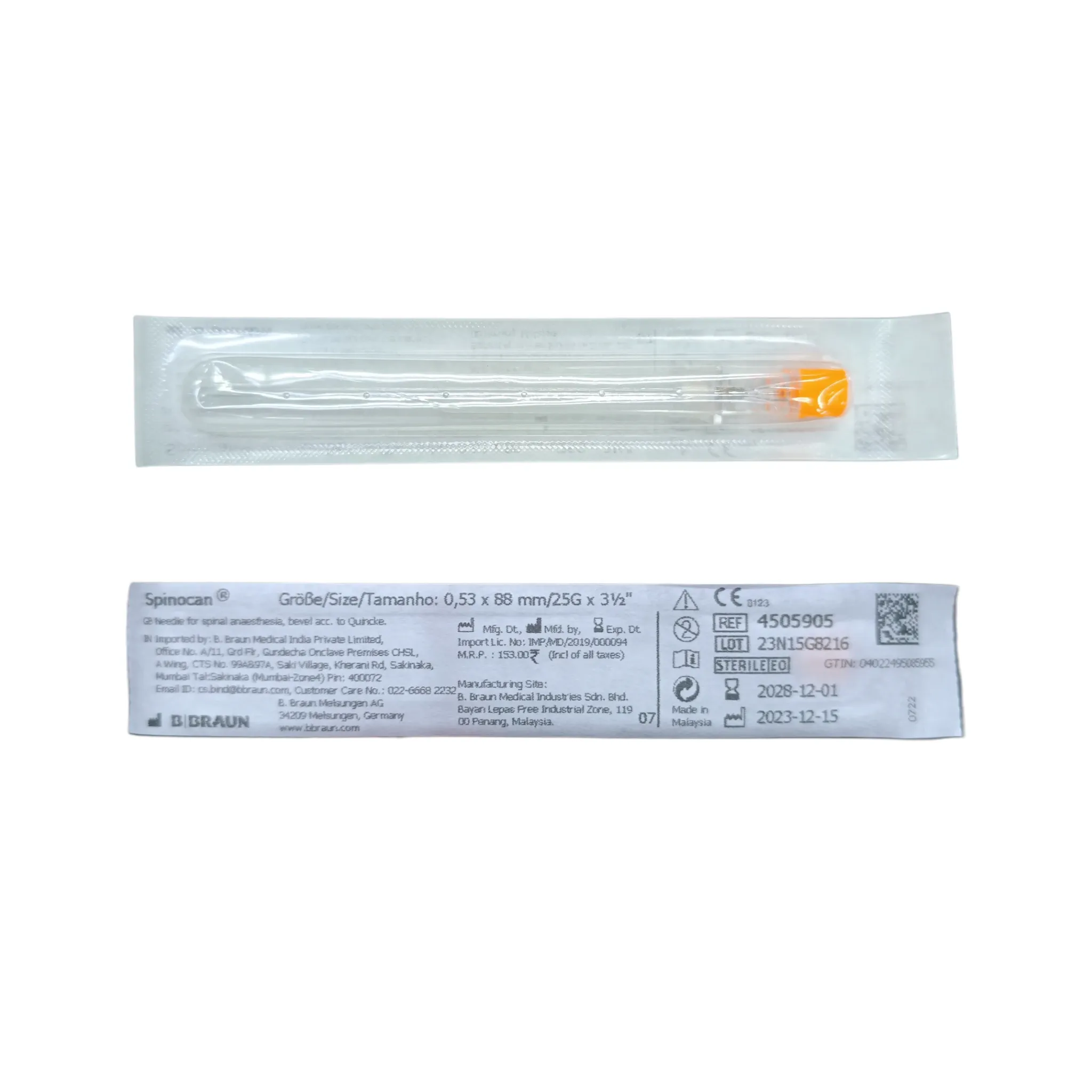 B-Braun Spinocan Spinal Needle 25G