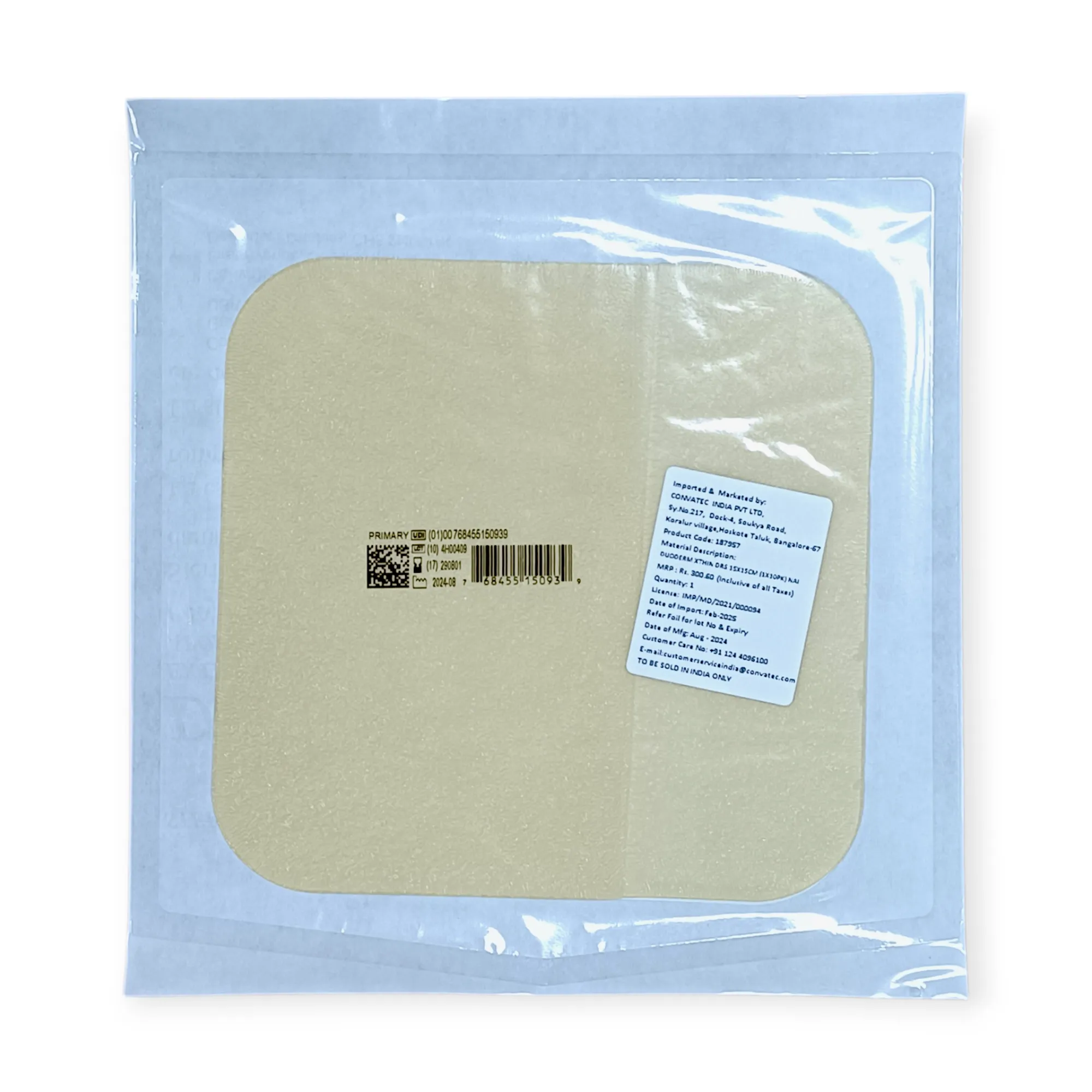 6X6 Duoderm Extra Thin Hydrocolloid Dressing