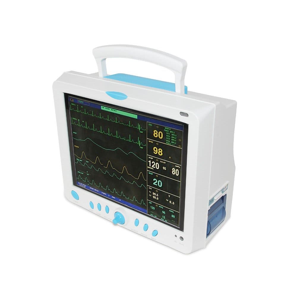 Contec CMS9000 6 Parameter 12” Patient Monitor-SPO2,PR,NIBP,RESP,TEMP,ECG w/ Printer